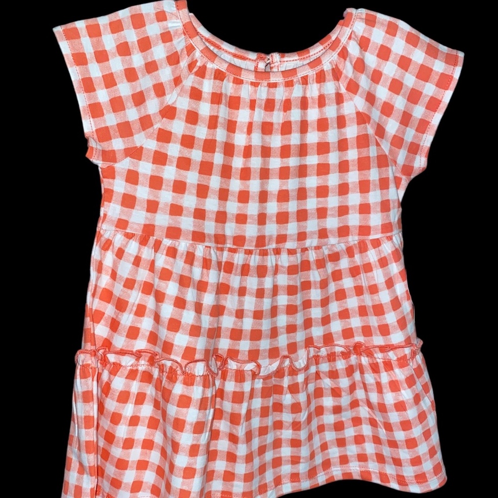 dip Mommy & Me Orange Gingham Checkered Dress Baby Toddler 12-18 Mos